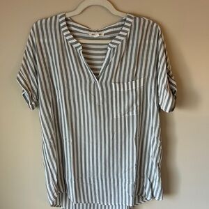 beachlunchlounge Green Striped Blouse